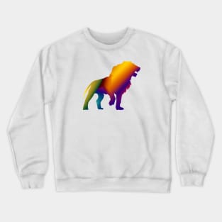 Cute Color Gradient Lion Shape Drawing Crewneck Sweatshirt